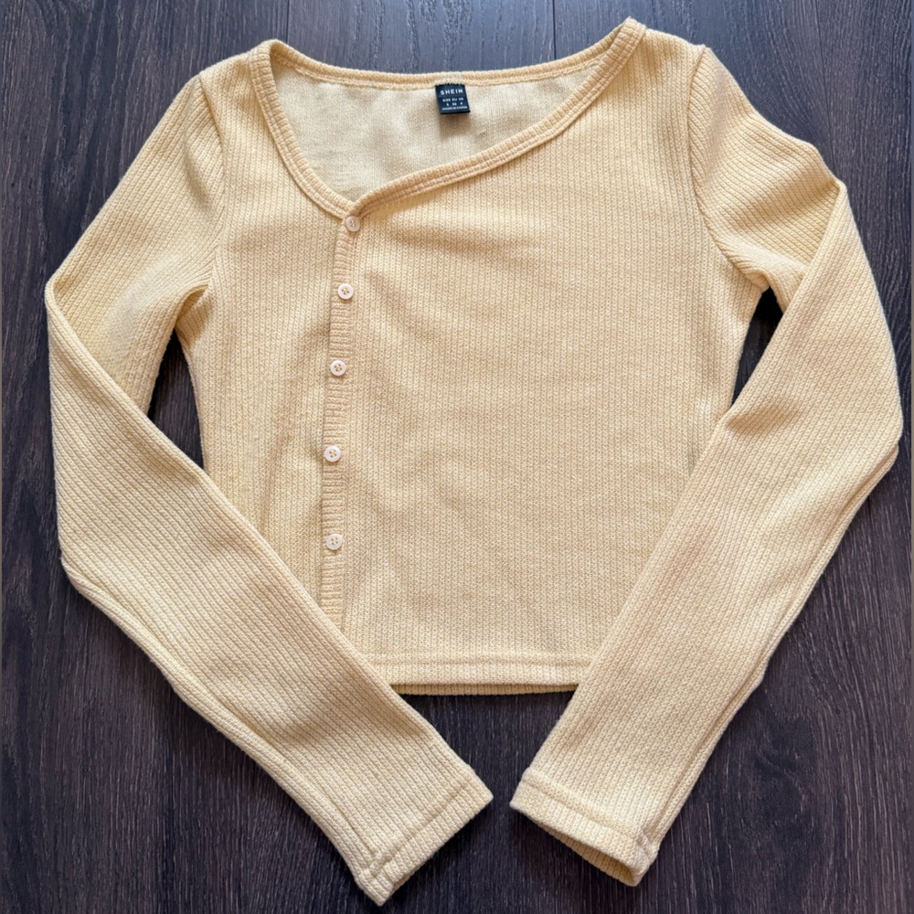 SHEIN Yellow Knit Top